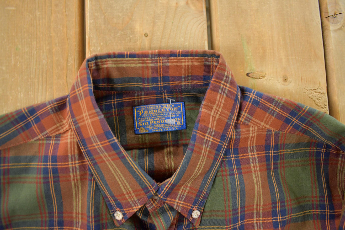 Vintage 1970s Pendleton Wool Flannel Button Up Shirt Men's XL from propervintagecanada