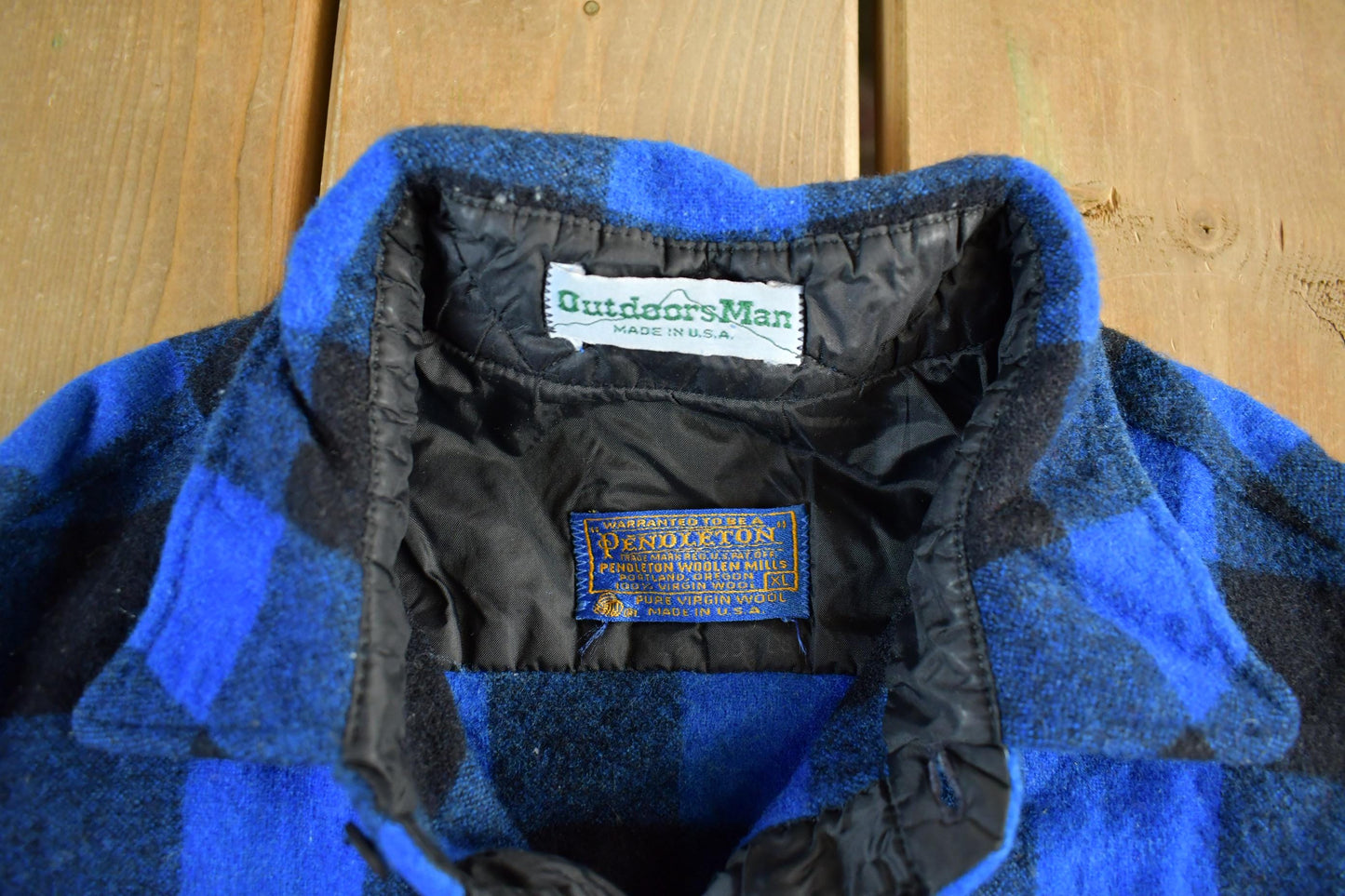 Vintage 1970s Pendleton Wool Flannel Shirt Jacket Men's Large / Shacket True Vintage / 70s Plaid Outdoors / Lumberjack / Made in USA from propervintagecanada