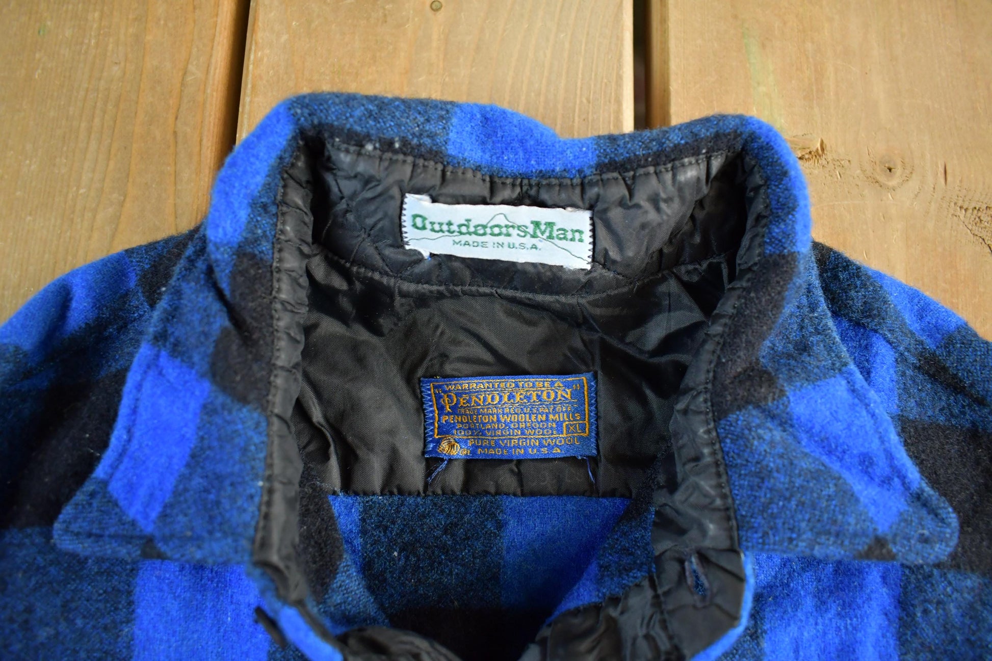 Vintage 1970s Pendleton Wool Flannel Shirt Jacket Men's Large / Shacket True Vintage / 70s Plaid Outdoors / Lumberjack / Made in USA from propervintagecanada