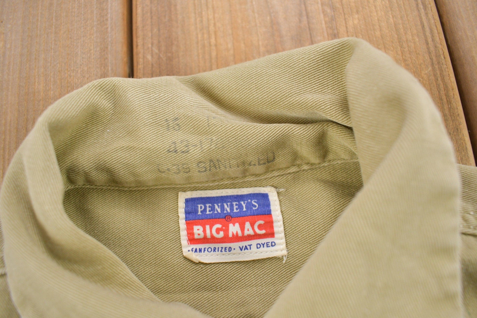 Vintage 1970s Penney's Big Mac Blank Button Up Shirt Men's S from propervintagecanada