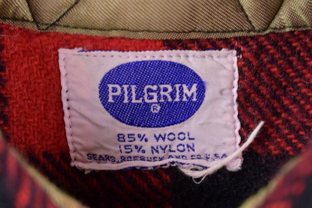 Vintage 1970s Pilgrim Buffalo Plaid Button Up Shirt Men's Large from propervintagecanada