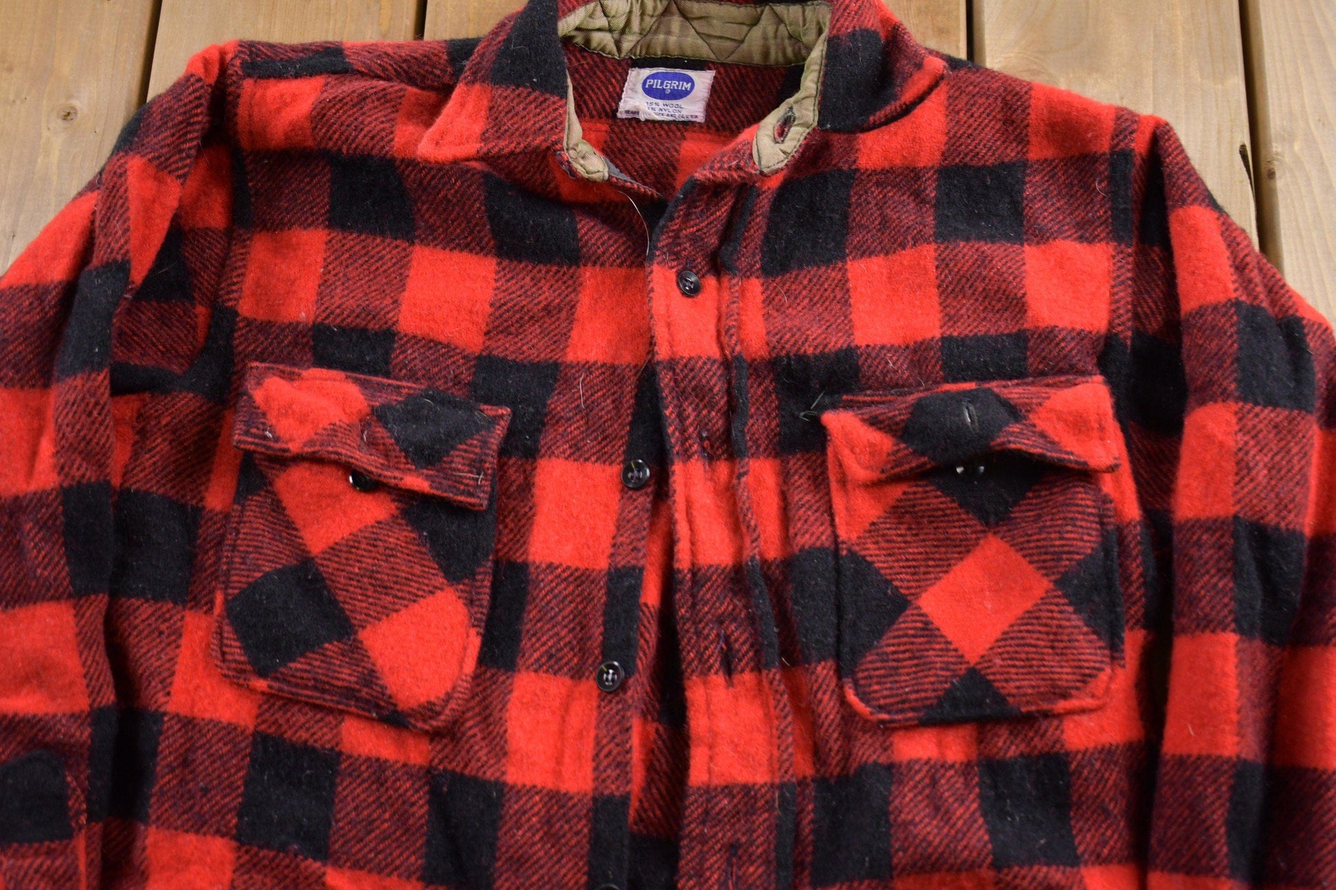 Vintage 1970s Pilgrim Plaid Button Up Shirt Men's Medium from propervintagecanada