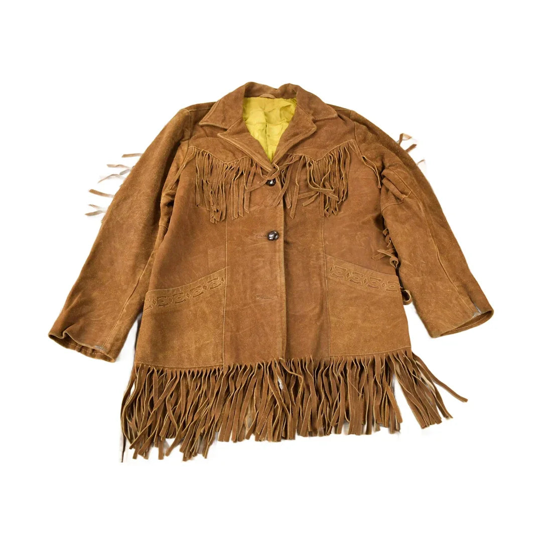 Vintage 1970s Pioneer Wear Fringe Leather Jacket from propervintagecanada