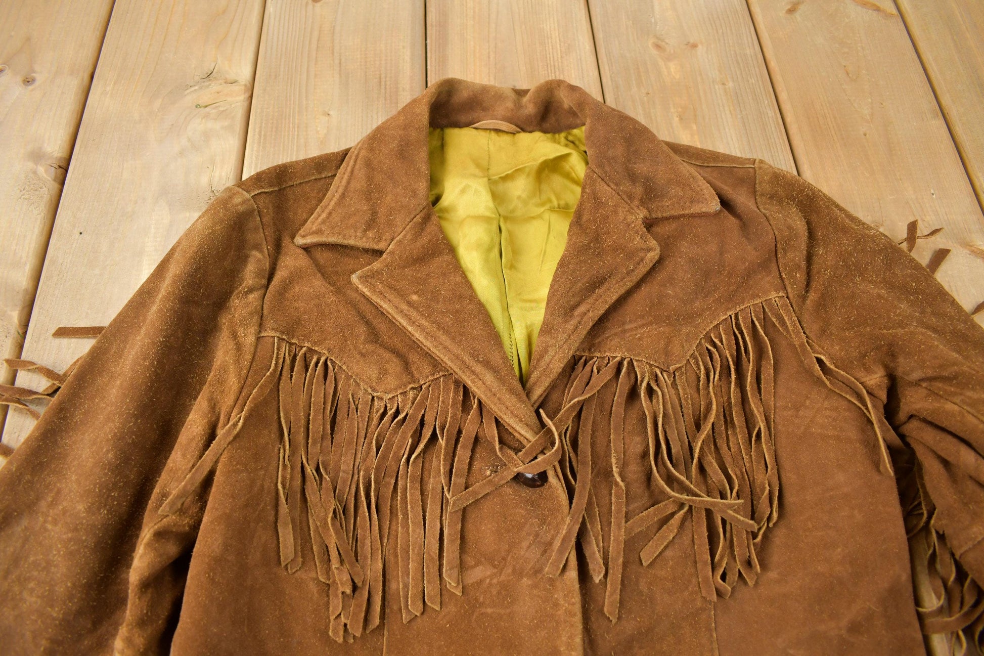 Vintage 1970s Pioneer Wear Fringe Leather Jacket from propervintagecanada