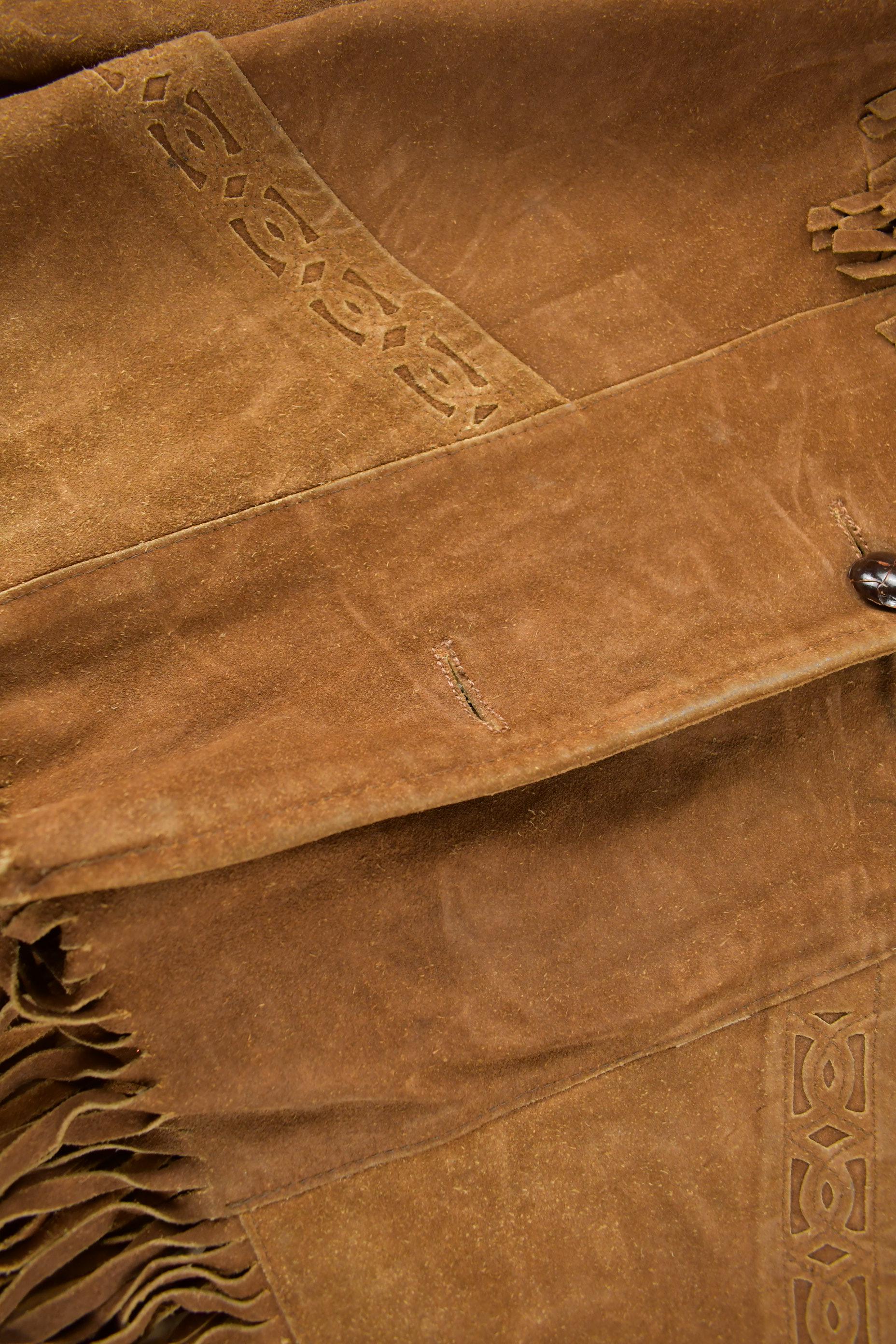 Vintage 1970s Pioneer Wear Fringe Leather Jacket from propervintagecanada