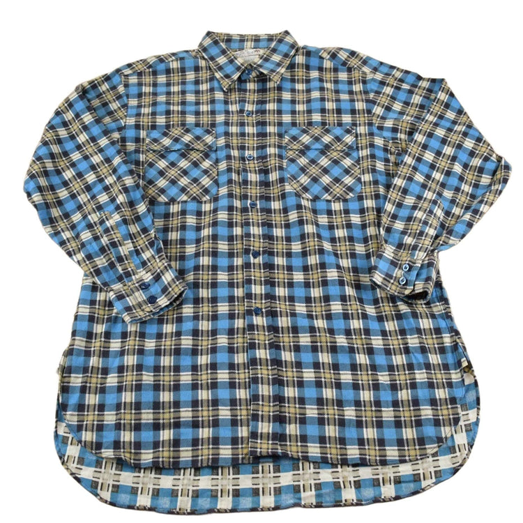 Vintage 1970s Plaid Button Up Flannel Shirt Men's L from propervintagecanada