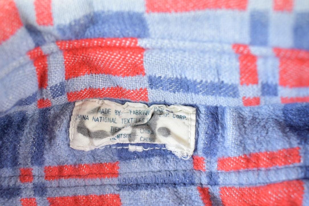 Vintage 1970s Plaid Button Up Shirt Mens L from propervintagecanada
