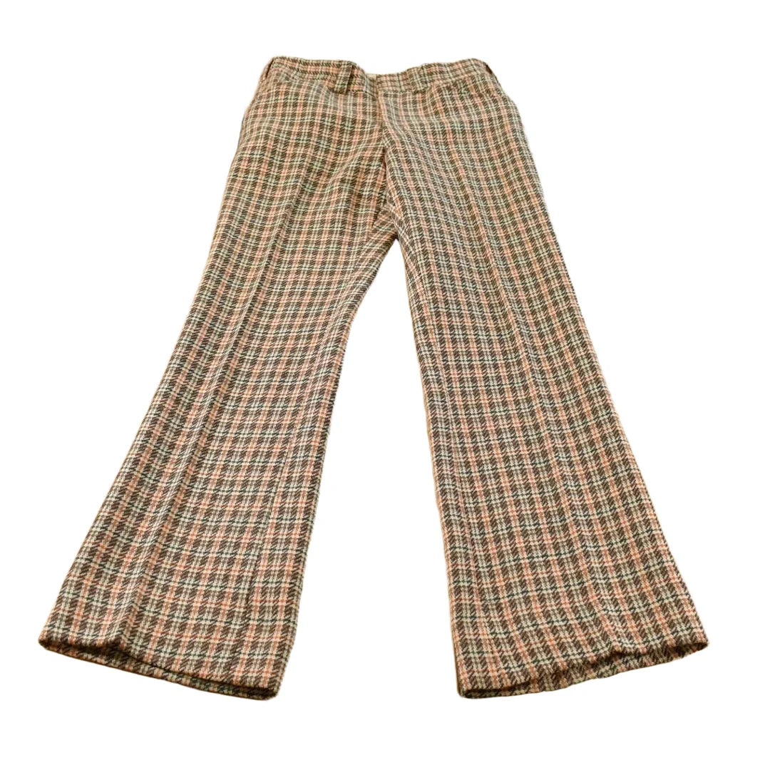 Vintage 1970s Pleated Checkered Plaid Pants Men's 30 x 30.5 from propervintagecanada