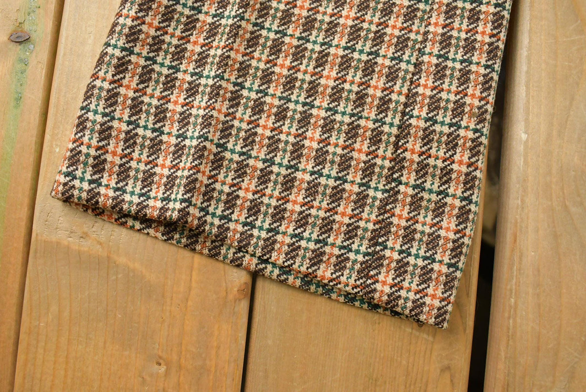 Vintage 1970s Pleated Checkered Plaid Pants Men's 30 x 30.5 from propervintagecanada