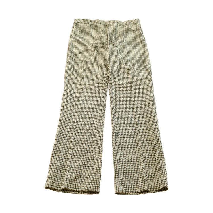 Vintage 1970s Pleated Checkered Plaid Pants Men's 33 x 33 from propervintagecanada