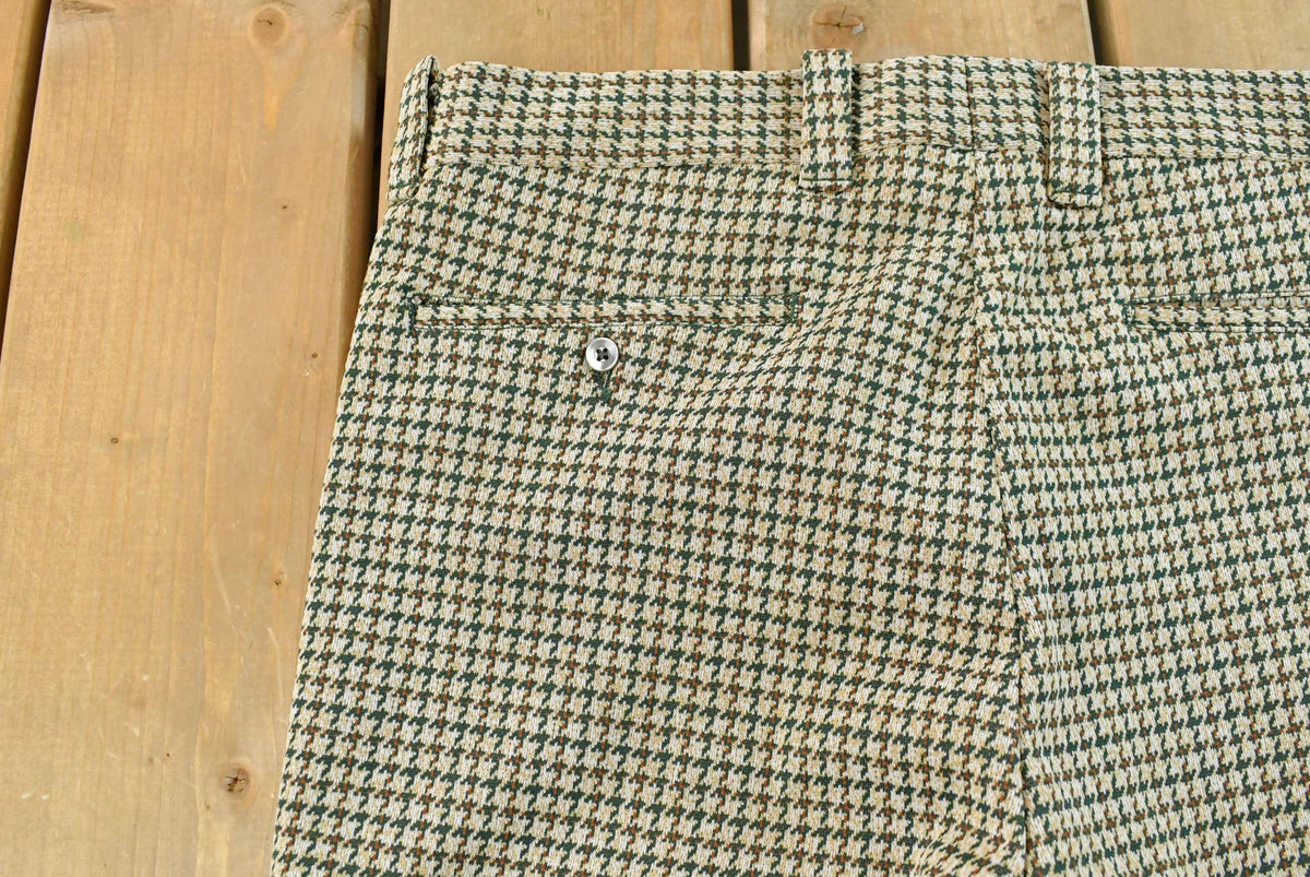 Vintage 1970s Pleated Checkered Plaid Pants Men's 33 x 33 from propervintagecanada