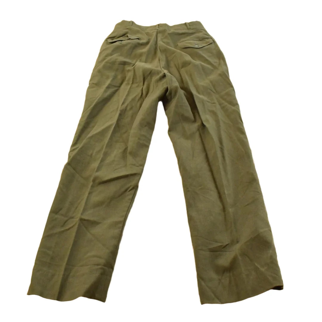 Vintage 1970s Pleated Military Wool Trousers Men's 28 x 30 from propervintagecanada