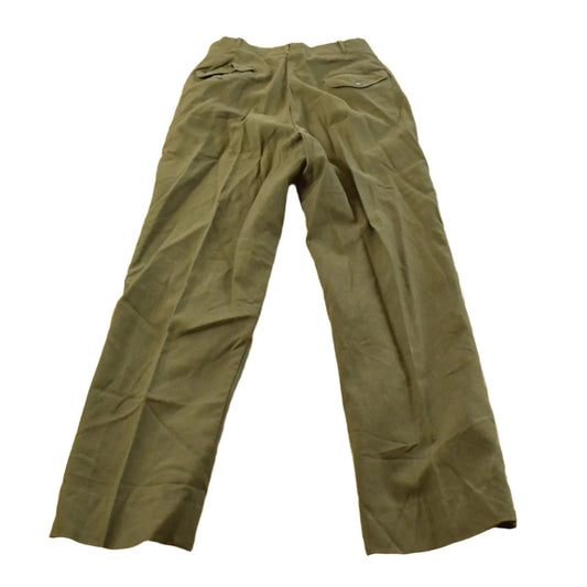 Vintage 1970s Pleated Military Wool Trousers Men's 28 x 30 from propervintagecanada