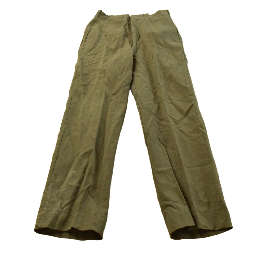 Vintage 1970s Pleated Military Wool Trousers Men's 28 x 30 from propervintagecanada