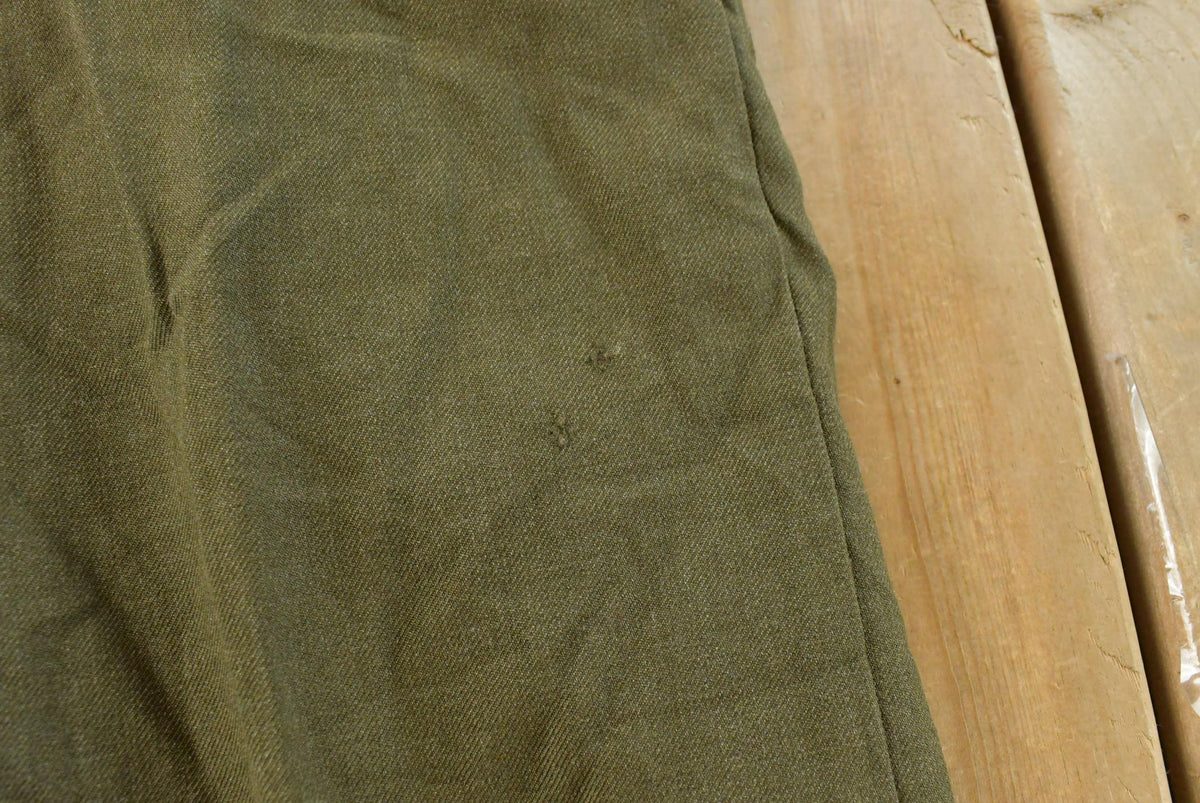 Vintage 1970s Pleated Military Wool Trousers Men's 28 x 30 from propervintagecanada