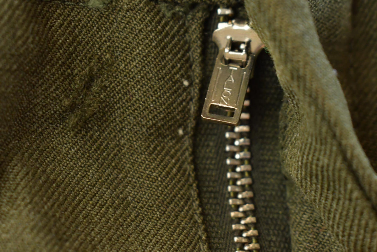 Vintage 1970s Pleated Military Wool Trousers Men's 28 x 30 from propervintagecanada