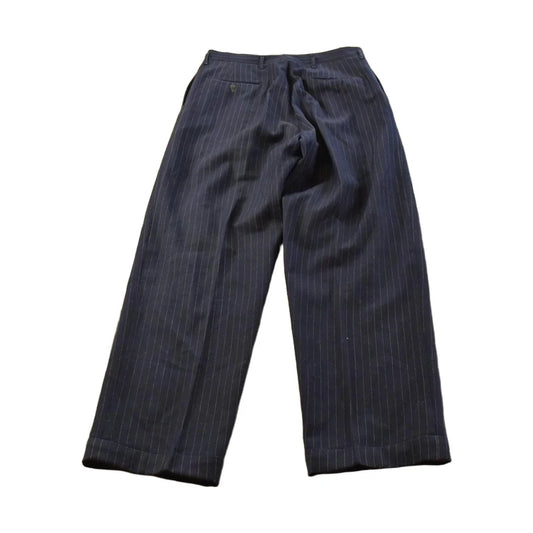 Vintage 1970s Pleated Pinstripe Trousers Men's 30 x 29.5 from propervintagecanada
