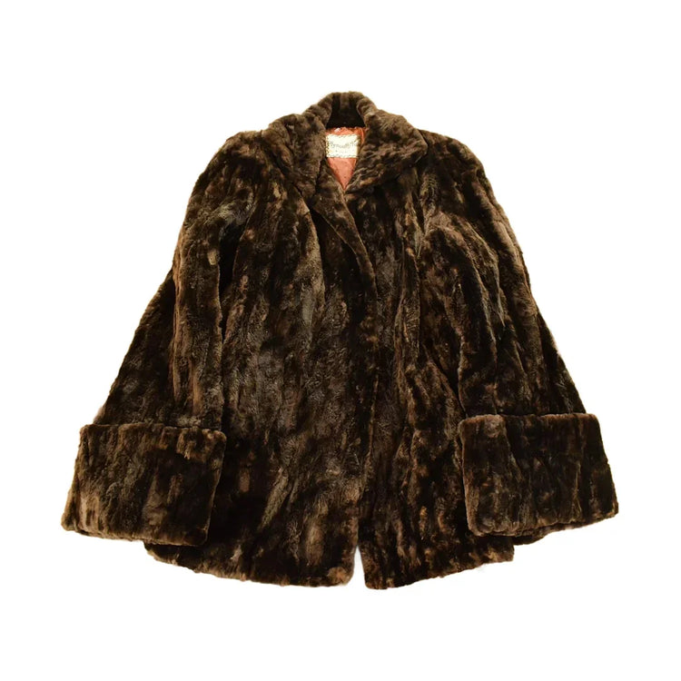 Vintage 1970s Plymouth Fur Sheared Beaver Fur Coat Adult M Men's Medium from propervintagecanada