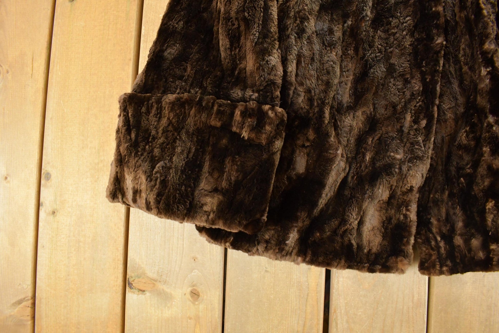 Vintage 1970s Plymouth Fur Sheared Beaver Fur Coat Adult M Men's Medium from propervintagecanada