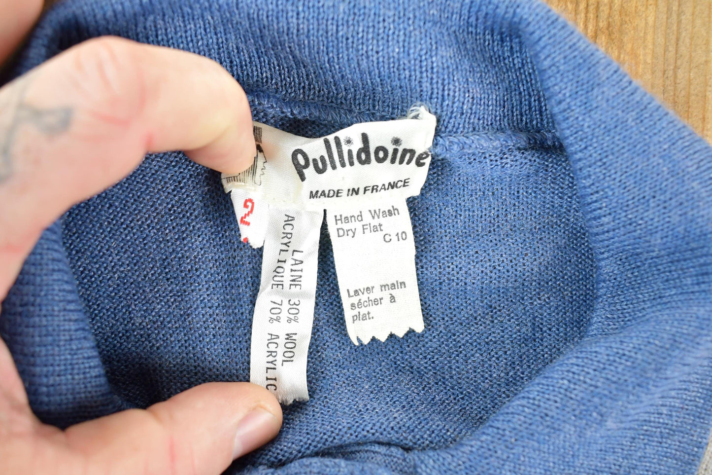 Vintage 1970s Pullidoine Knit Abstract Pattern Button Up Crewneck Sweater Womens S from propervintagecanada