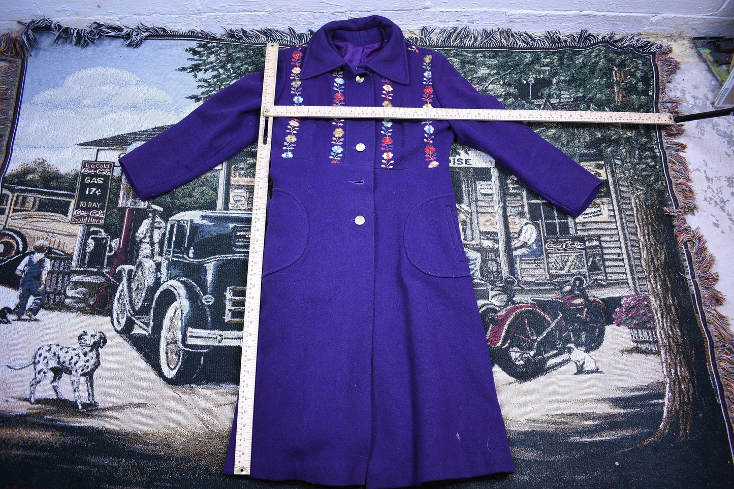 Vintage 1970s Purple Wool Overcoat Men's Small from propervintagecanada