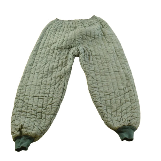 Vintage 1970s Quilted Green Military Liner Puffer Pants Men's M from propervintagecanada