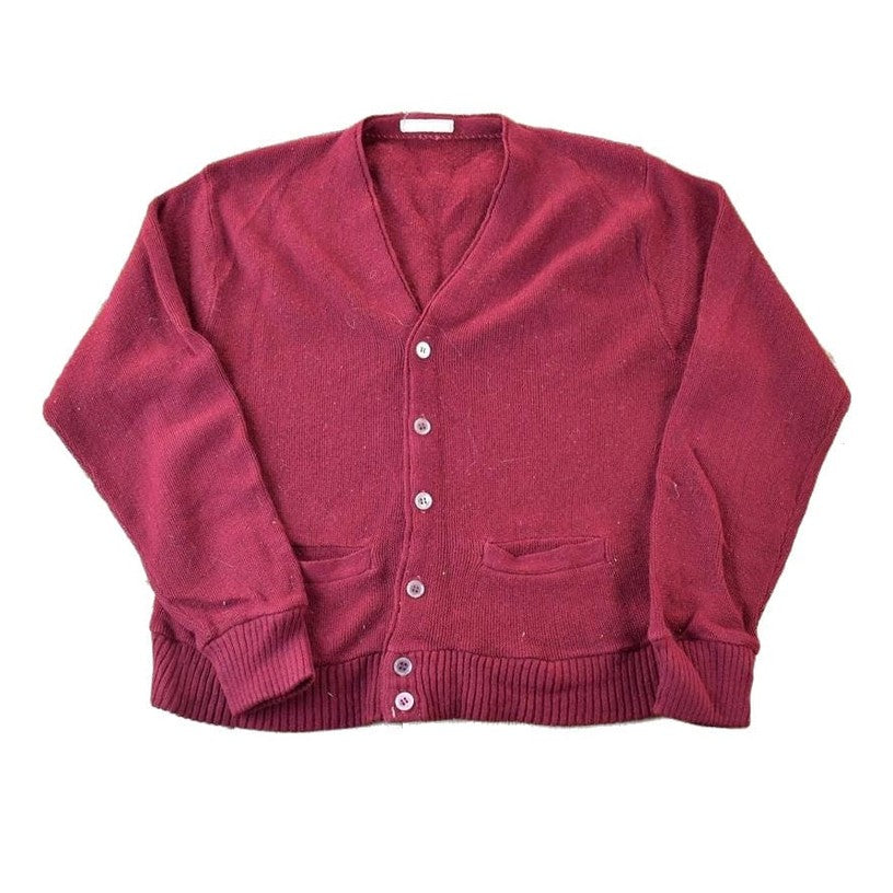 Vintage 1970s Raymond Eaton Knit Perfect Mild Distress Cardigan Sweater Men's Small from propervintagecanada