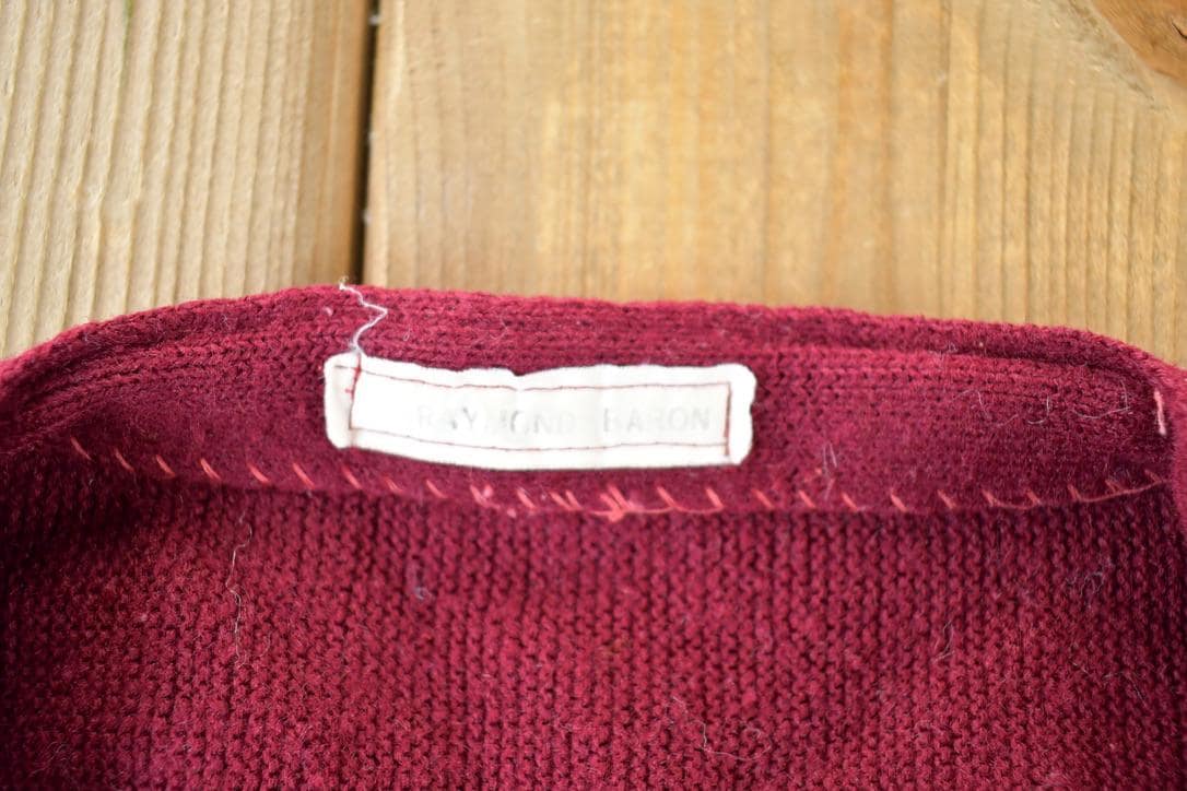 Vintage 1970s Raymond Eaton Knit Perfect Mild Distress Cardigan Sweater Men's Small from propervintagecanada