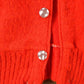 Vintage 1970s Red Knit Perfect Mild Distress Cardigan Sweater Men's Small from propervintagecanada