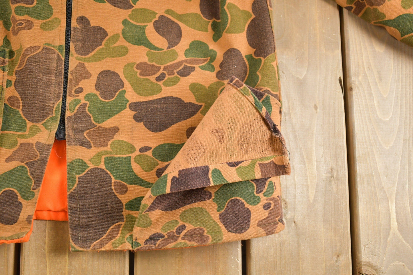 Vintage 1970s Reversible Hi Vis Duck Camo Puffer Jacket Men's Medium from propervintagecanada