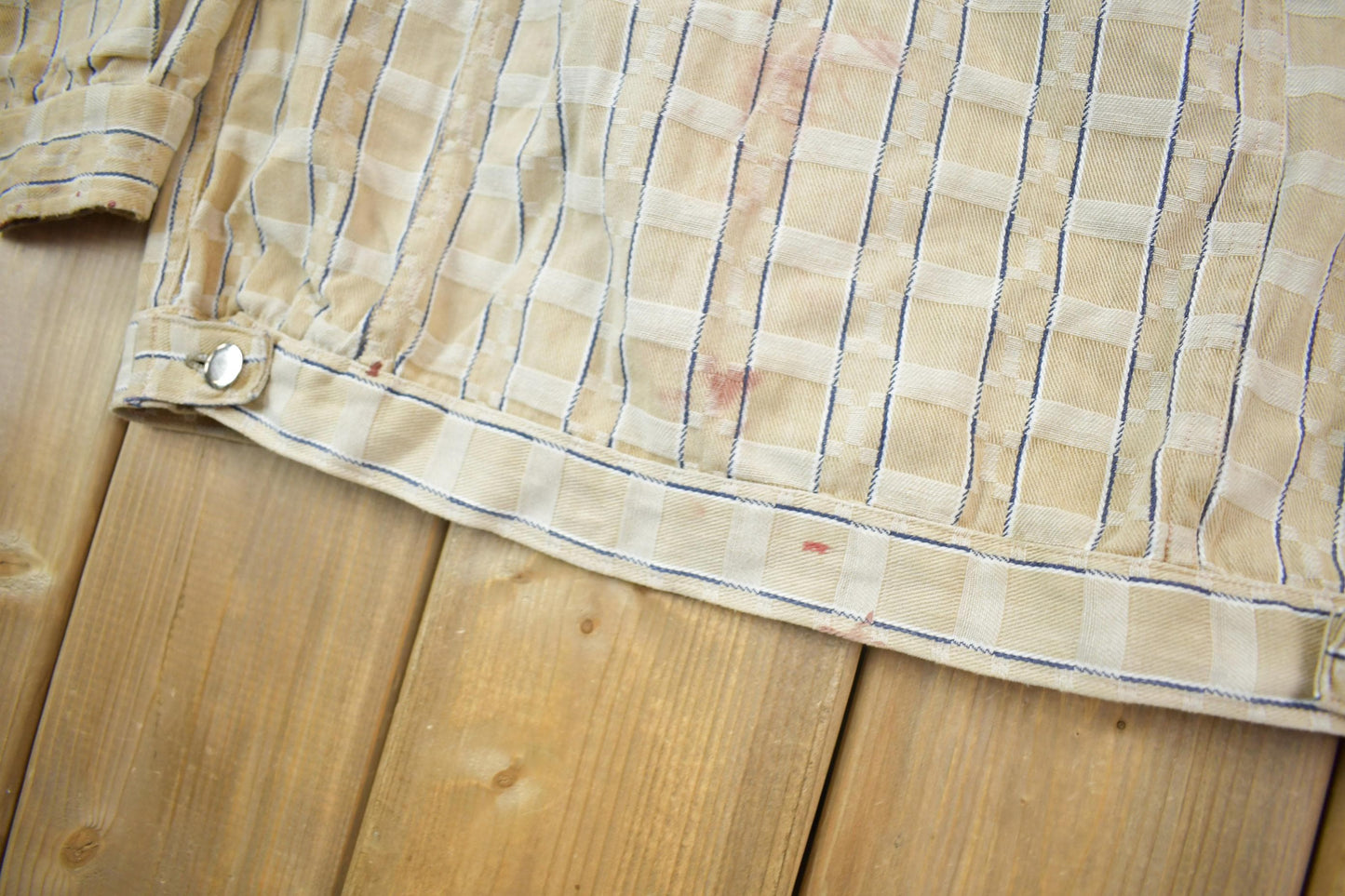 Vintage 1970s Rhinoceros Plaid Button Down Light Jacket Men's S from propervintagecanada