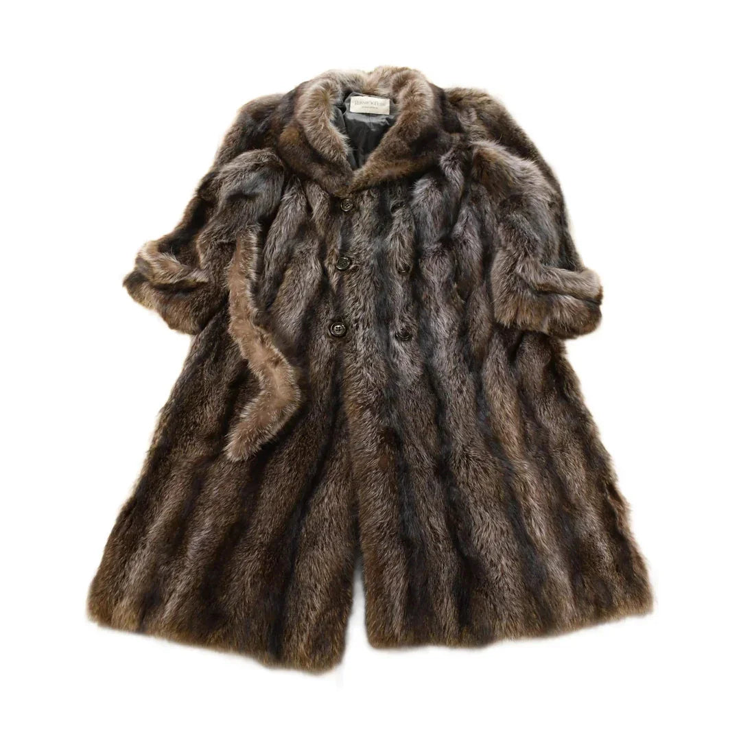 Vintage 1970s Ribneck Furs Fox Fur Coat Men's XL from propervintagecanada