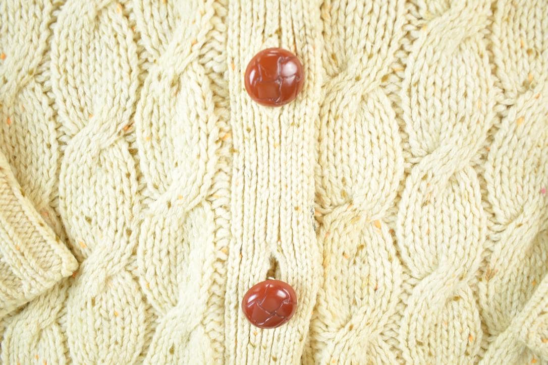 Vintage 1970s Roseanna 100% Virgin Wool Cable Knit Sweater Womens S