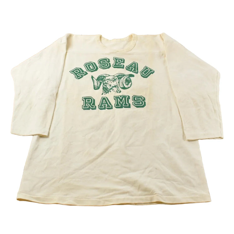 Vintage 1970s Roseau Rams Raglan Football Jersey T-Shirt Men's Large from propervintagecanada