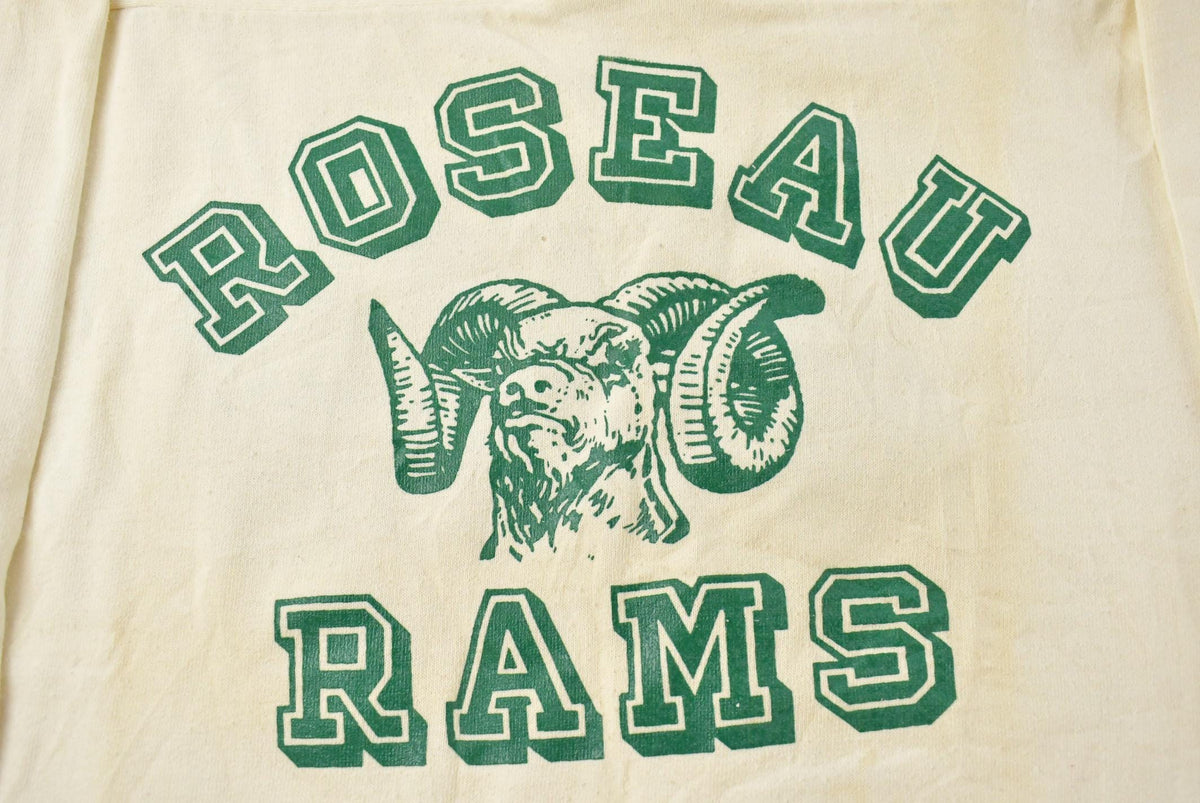 Vintage 1970s Roseau Rams Raglan Football Jersey T-Shirt Men's Large from propervintagecanada