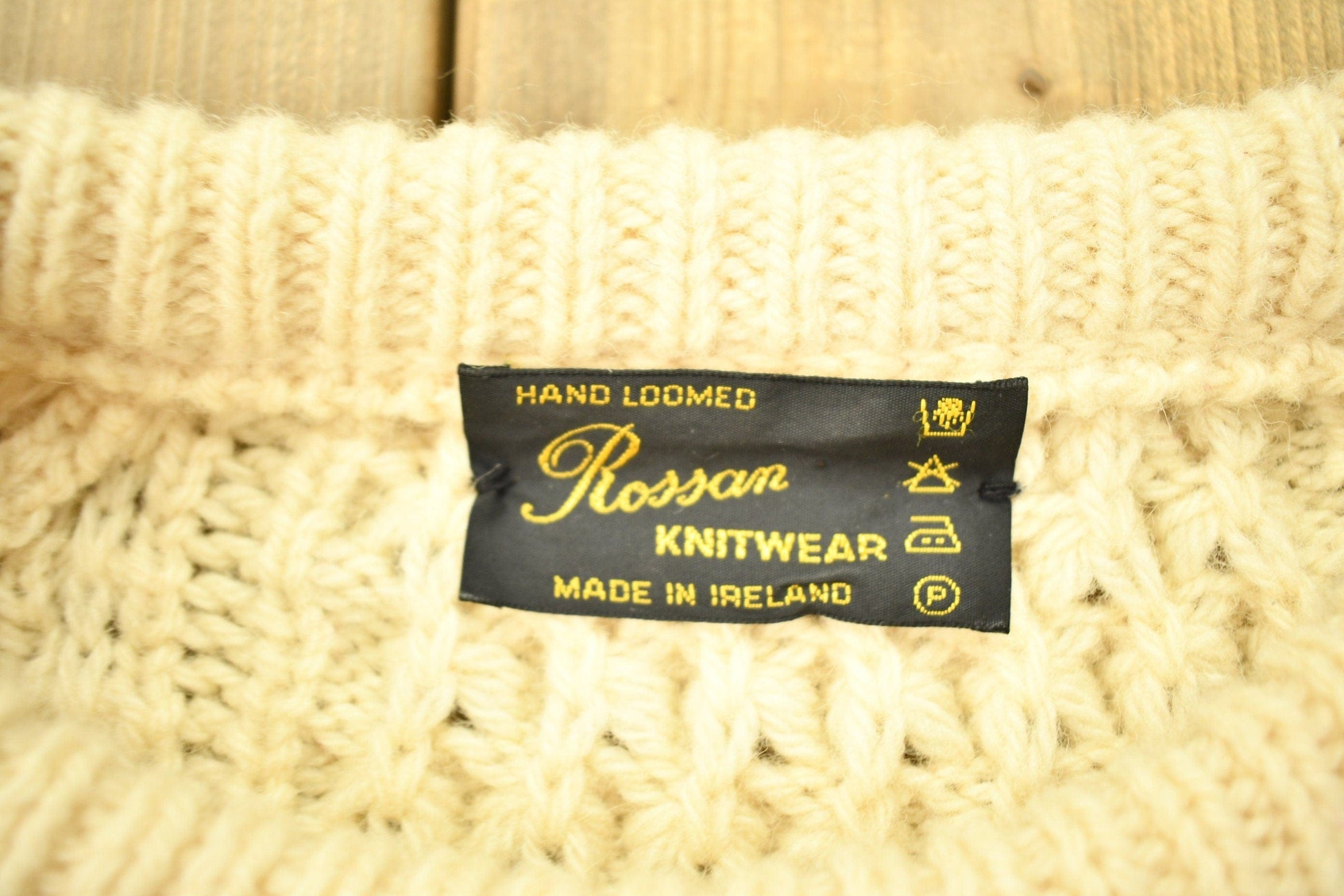 Vintage 1970s Rossan Knitwear 100% Wool 3D Cable Knit Sweater Men's Large from propervintagecanada