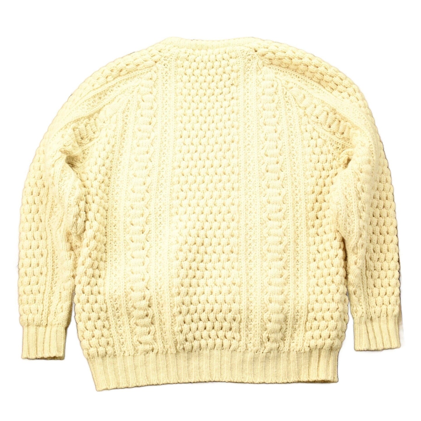 Vintage 1970s Rossan Knitwear 100% Wool 3D Cable Knit Sweater Men's Large from propervintagecanada