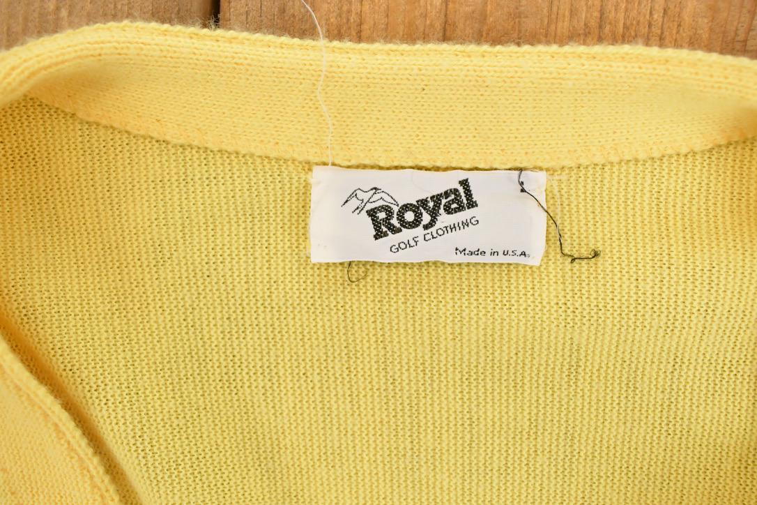 Vintage 1970s Royal Golf Clothing Cardigan Sweater Men's S from propervintagecanada