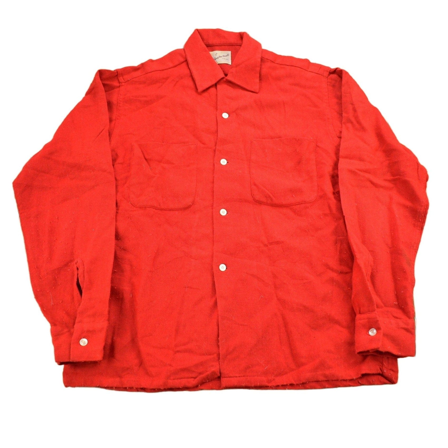 Vintage 1970s Sandy Mac Donald Red Button Up Shirt Men's Medium from propervintagecanada