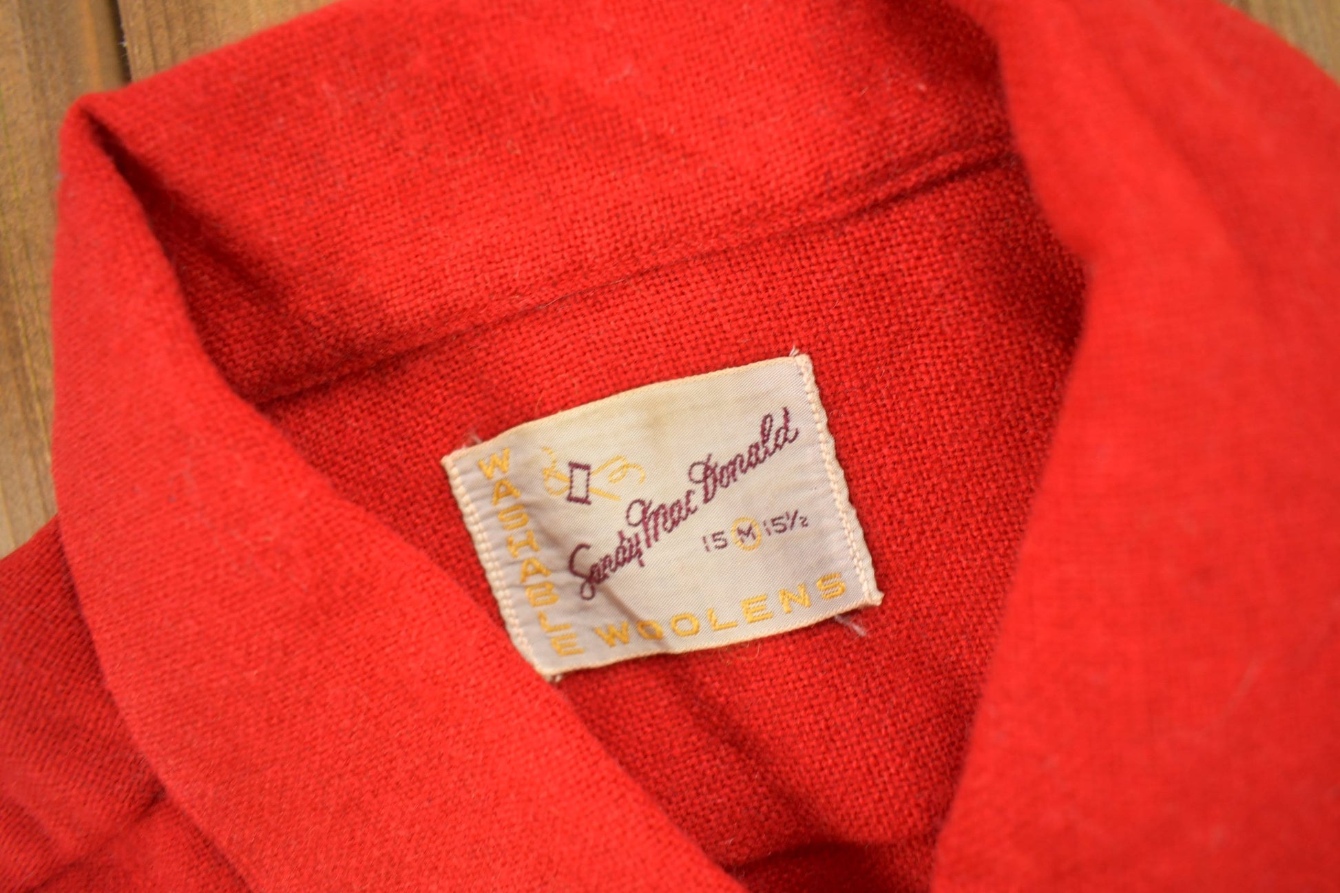 Vintage 1970s Sandy Mac Donald Red Button Up Shirt Men's Medium from propervintagecanada