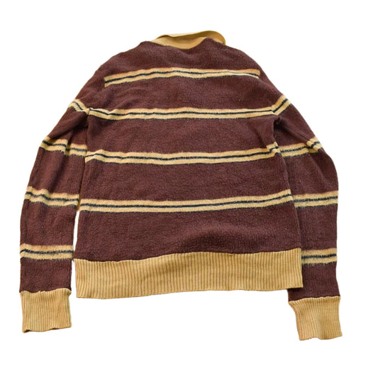 Vintage 1970s Saturdays Knit Striped Long Sleeve Polo Shirt Men's Small from propervintagecanada