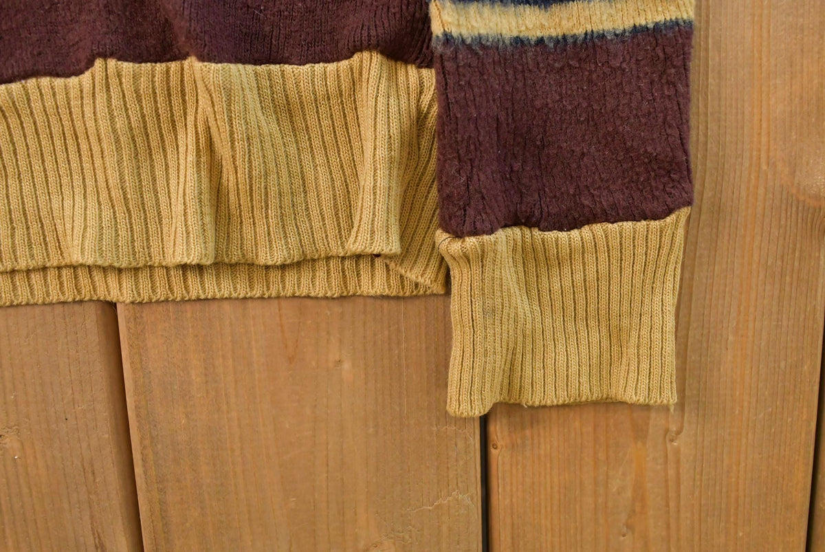Vintage 1970s Saturdays Knit Striped Long Sleeve Polo Shirt Men's Small from propervintagecanada