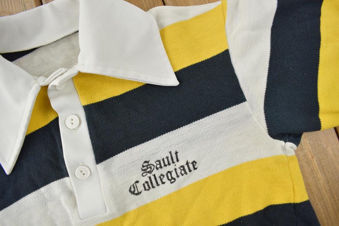 Vintage 1970s Sault Collegiate Polo Shirt Men's XS from propervintagecanada
