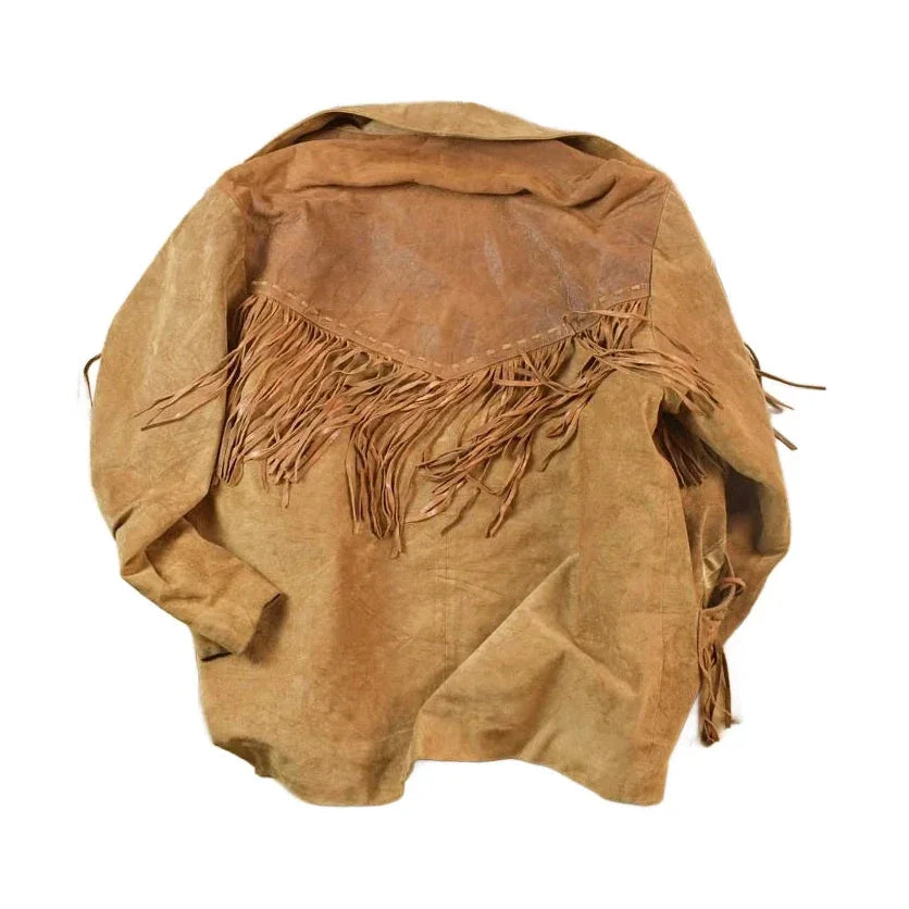 Vintage 1970s Scully Western Leather Fringed Cowboy Jacket Made In USA Men's Medium from propervintagecanada