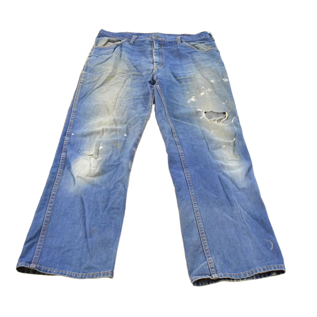 Vintage 1970s Sears Distressed Denim Jeans Men's 33 x 28.5 from propervintagecanada