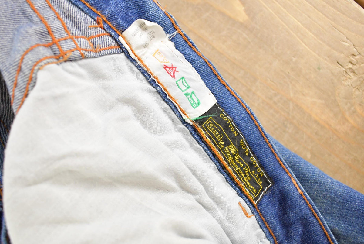 Vintage 1970s Sears Distressed Denim Jeans Men's 33 x 28.5 from propervintagecanada