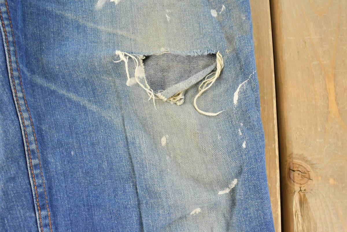 Vintage 1970s Sears Distressed Denim Jeans Men's 33 x 28.5 from propervintagecanada