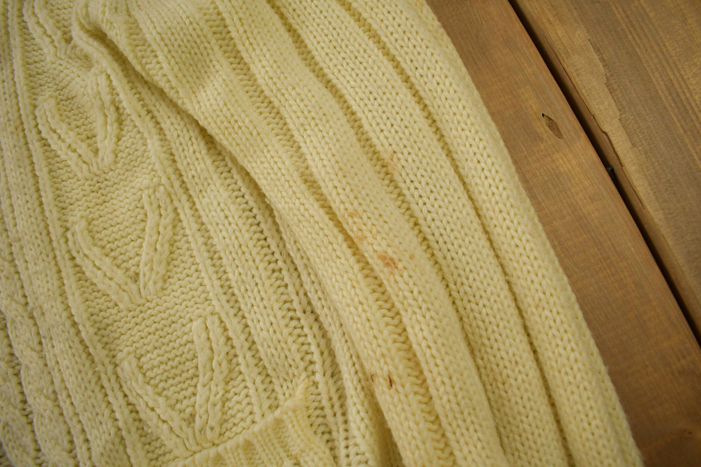 Vintage 1970s Sears Men's Sportswear 3D Cable Knit Cardigan Sweater from propervintagecanada