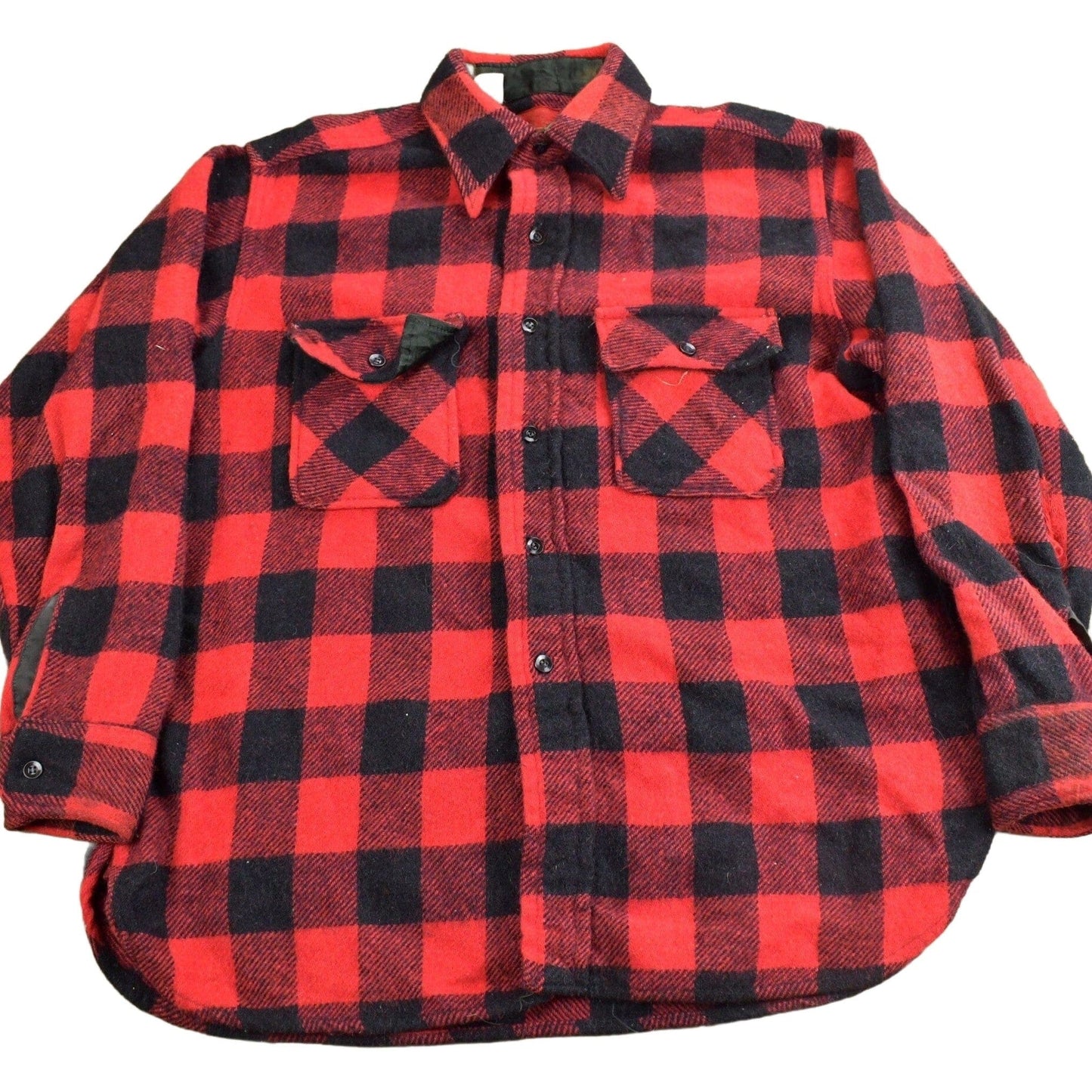 Vintage 1970s Sears Mens Store Buffalo Plaid Button Up Shirt Men's Large from propervintagecanada