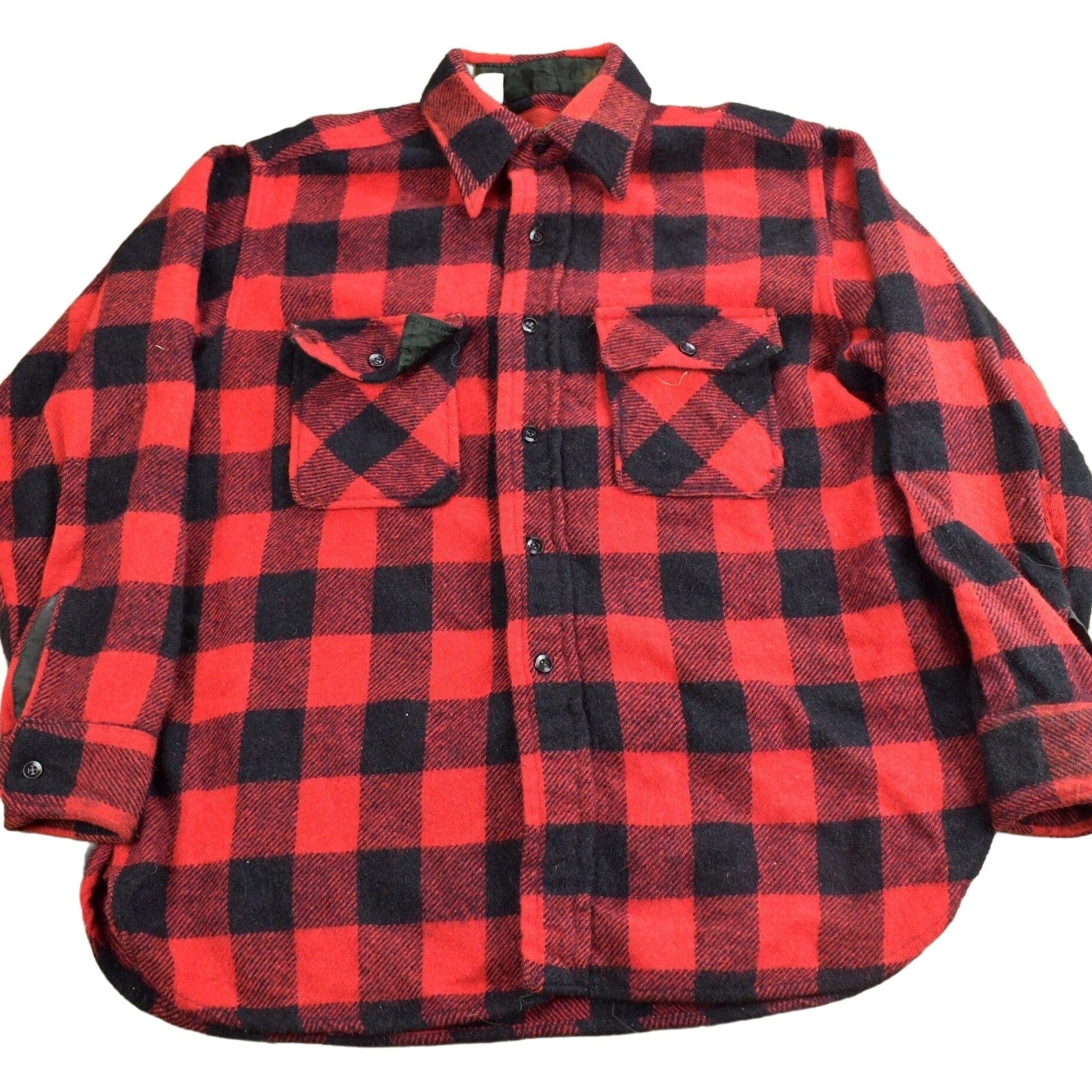 Vintage 1970s Sears Mens Store Buffalo Plaid Button Up Shirt Men's Large from propervintagecanada